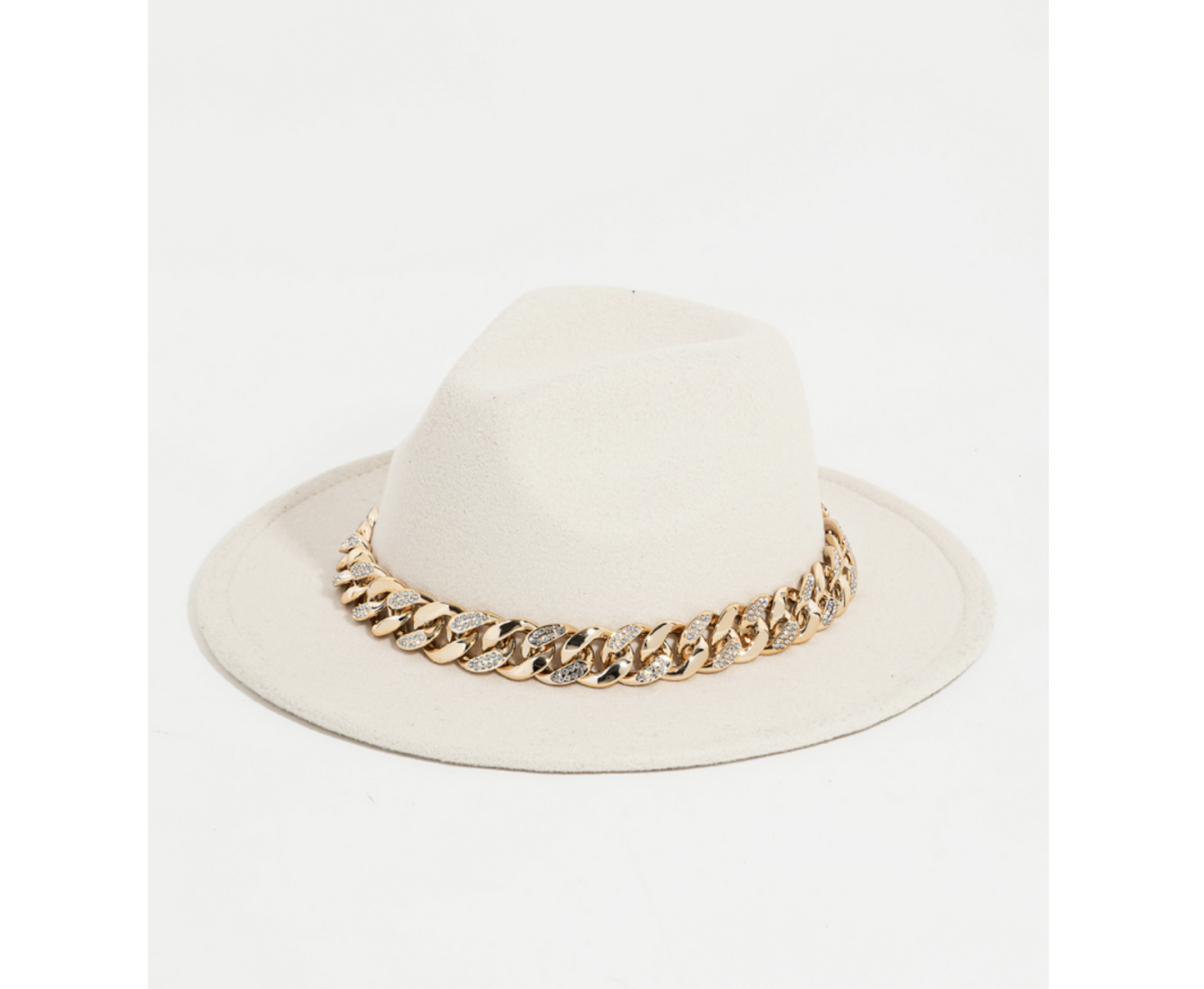 Cream & Gold Small Brim Fedora