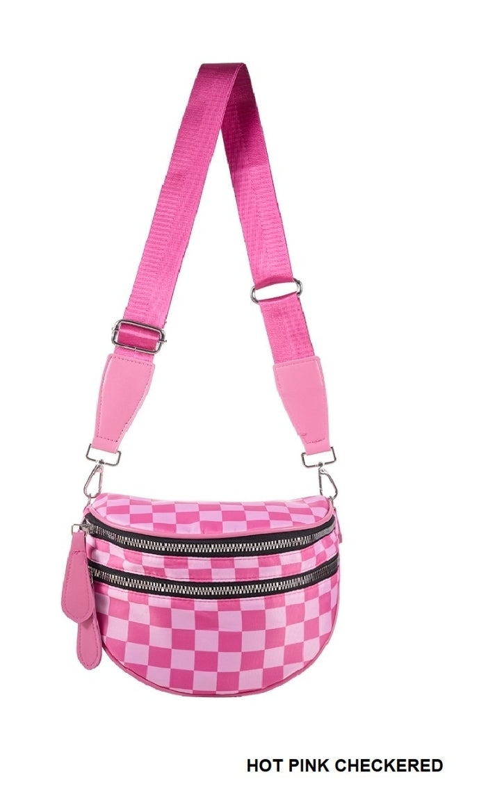Pink Checkered Bum Bag