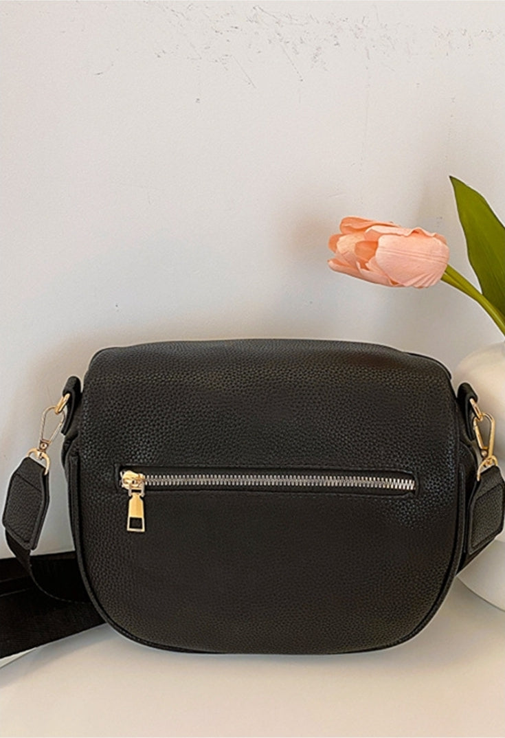 Black Double Zipper Bum Bag