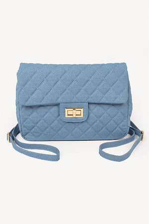 Denim Quilted Backpack