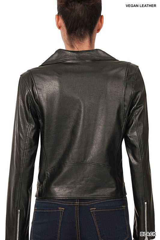 Vegan Leather Moto Jacket