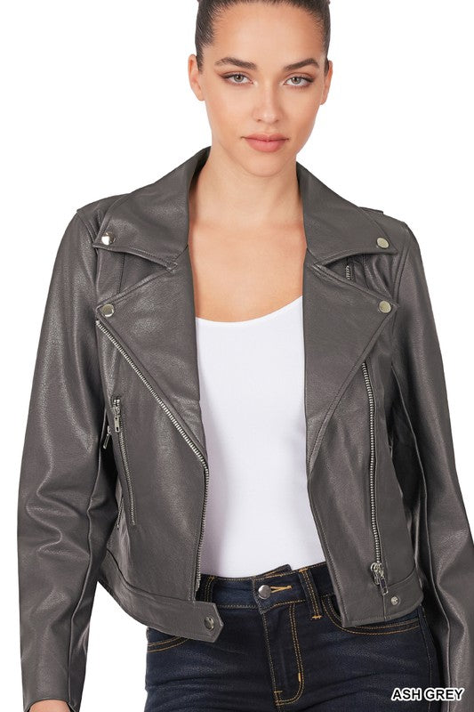 Vegan Leather Moto Jacket