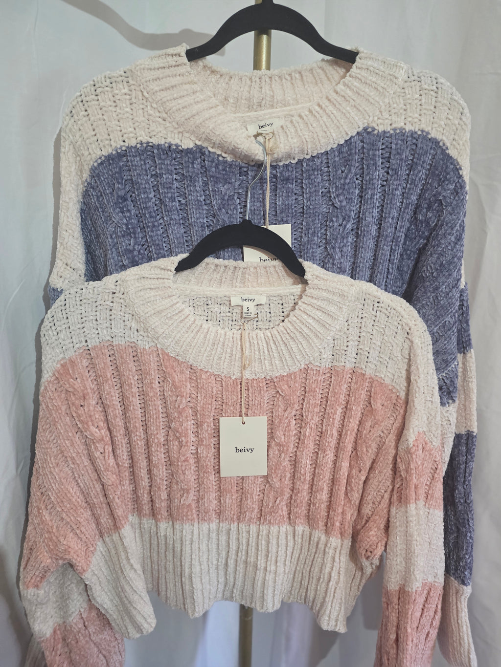 Blush & Sky Crop Sweater