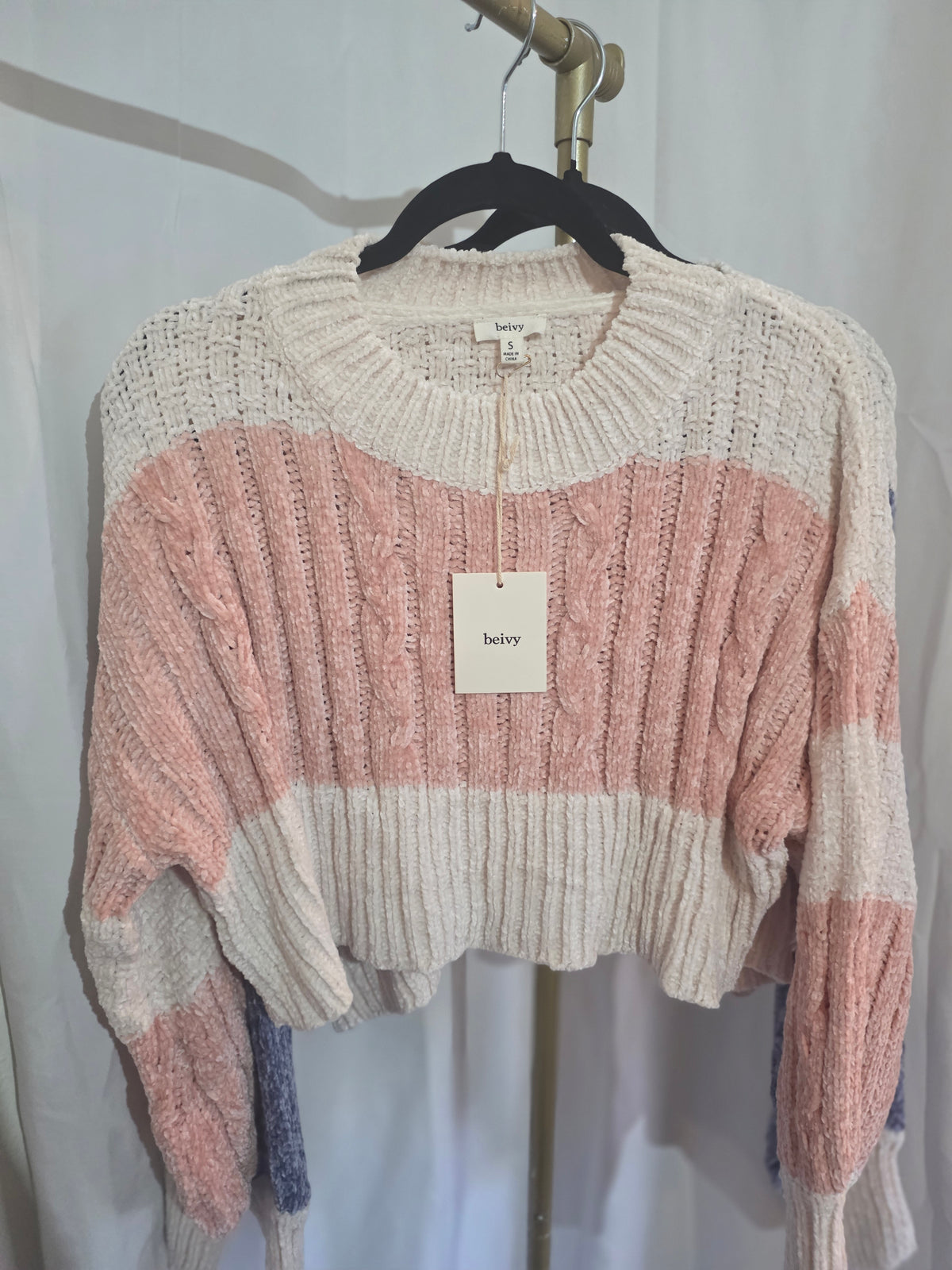 Blush & Sky Crop Sweater
