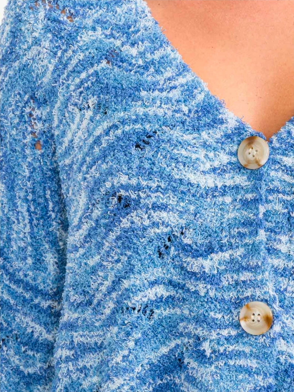 Blue Wave Button Down Sweater