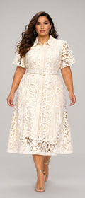 Vintage Romance Cotton Lace in Ivory Dress
