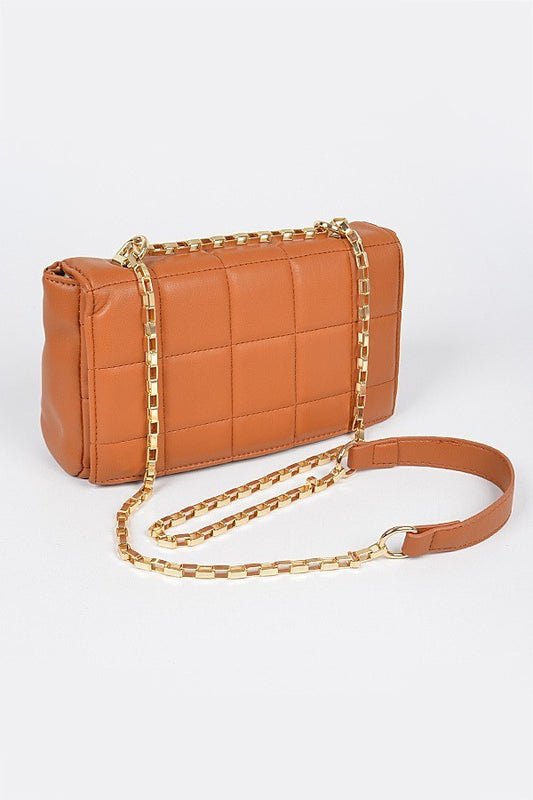 Quilted Faux Leather Cross Body Bag