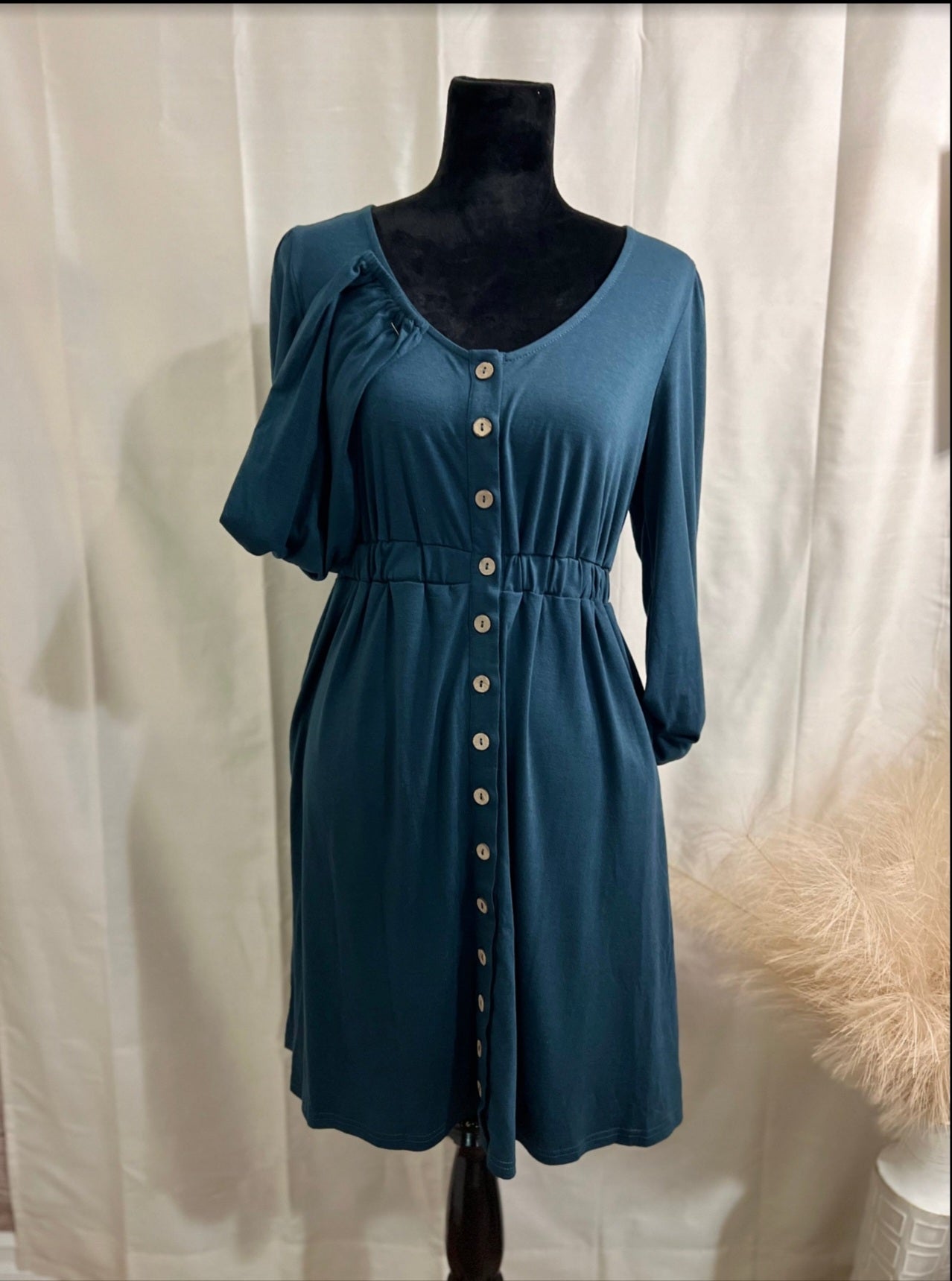 Dark Teal Basic Dress