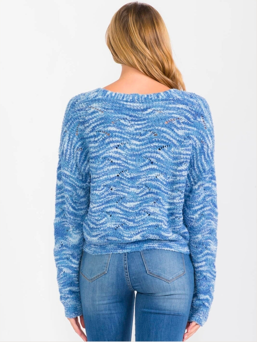 Blue Wave Button Down Sweater