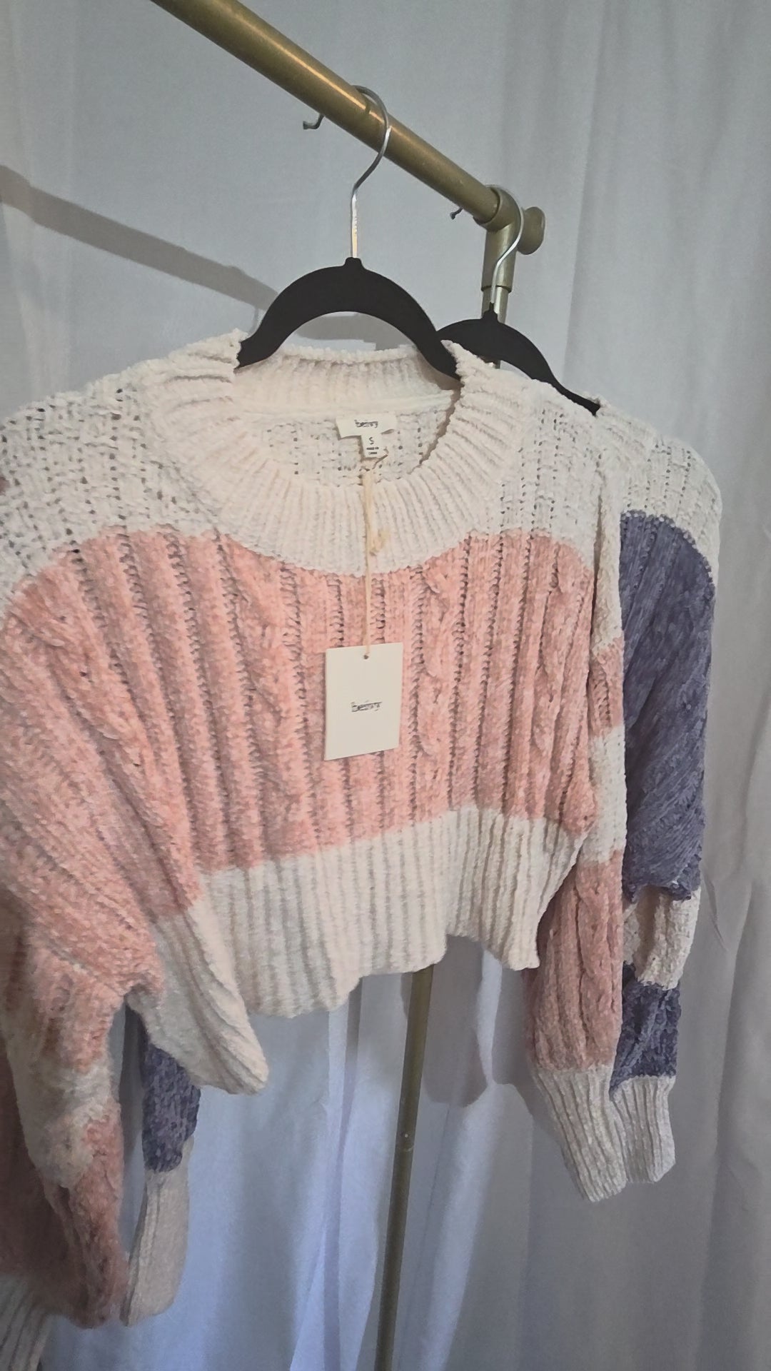 Blush & Sky Crop Sweater