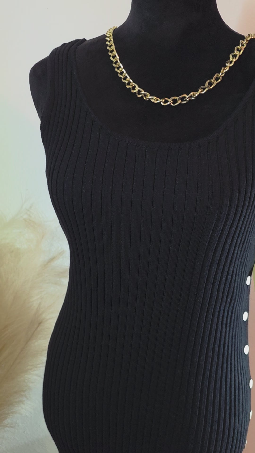 Ribbed Side Button Down Midi Dress