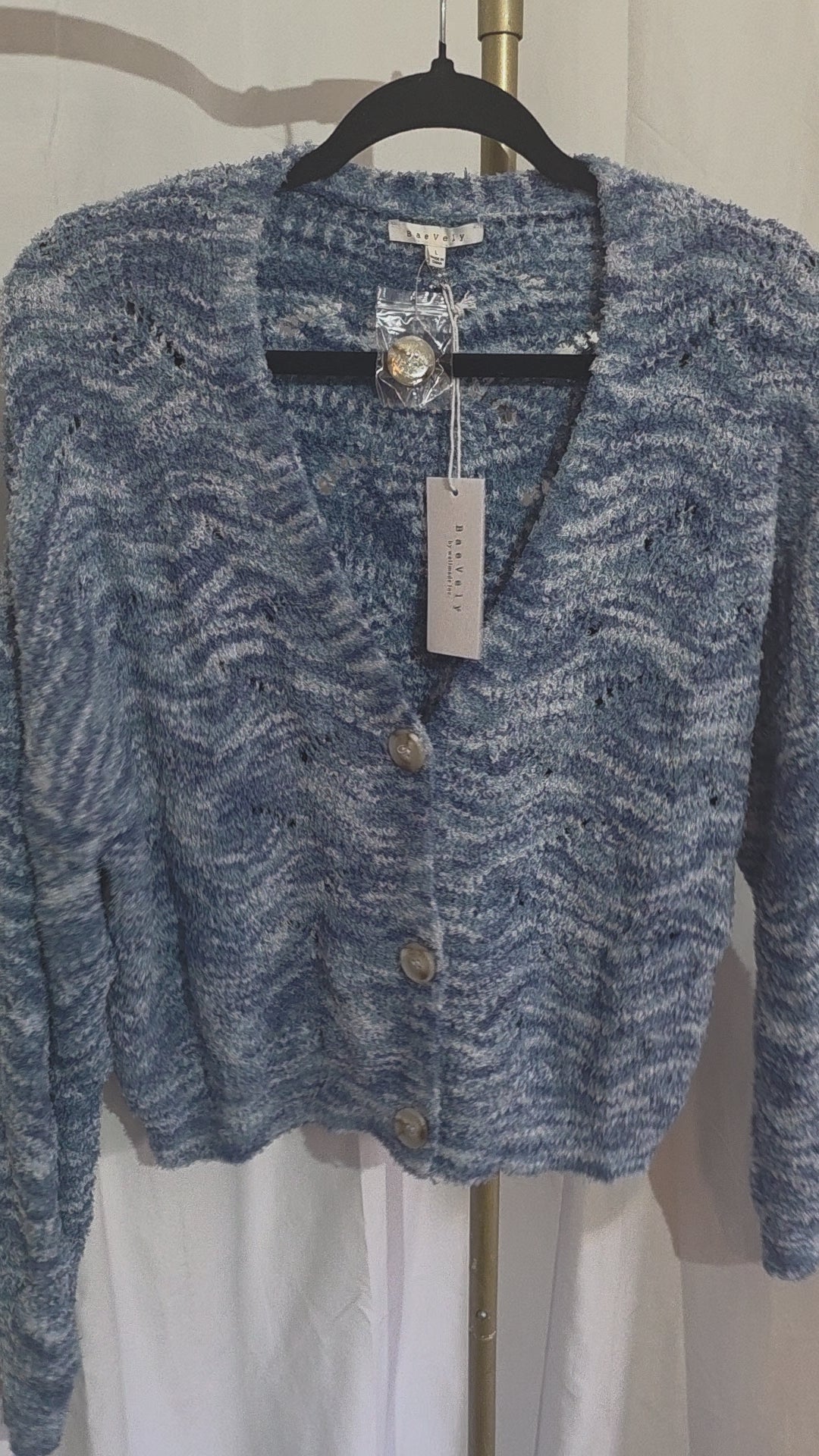 Blue Wave Button Down Sweater