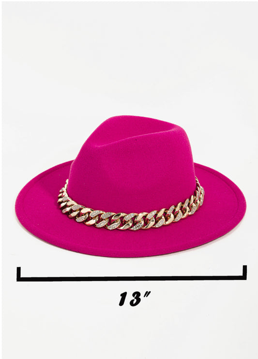 Pink & Gold Small Brim Fedora