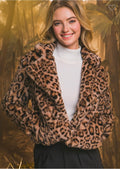 Leopard Fur Crop Coat