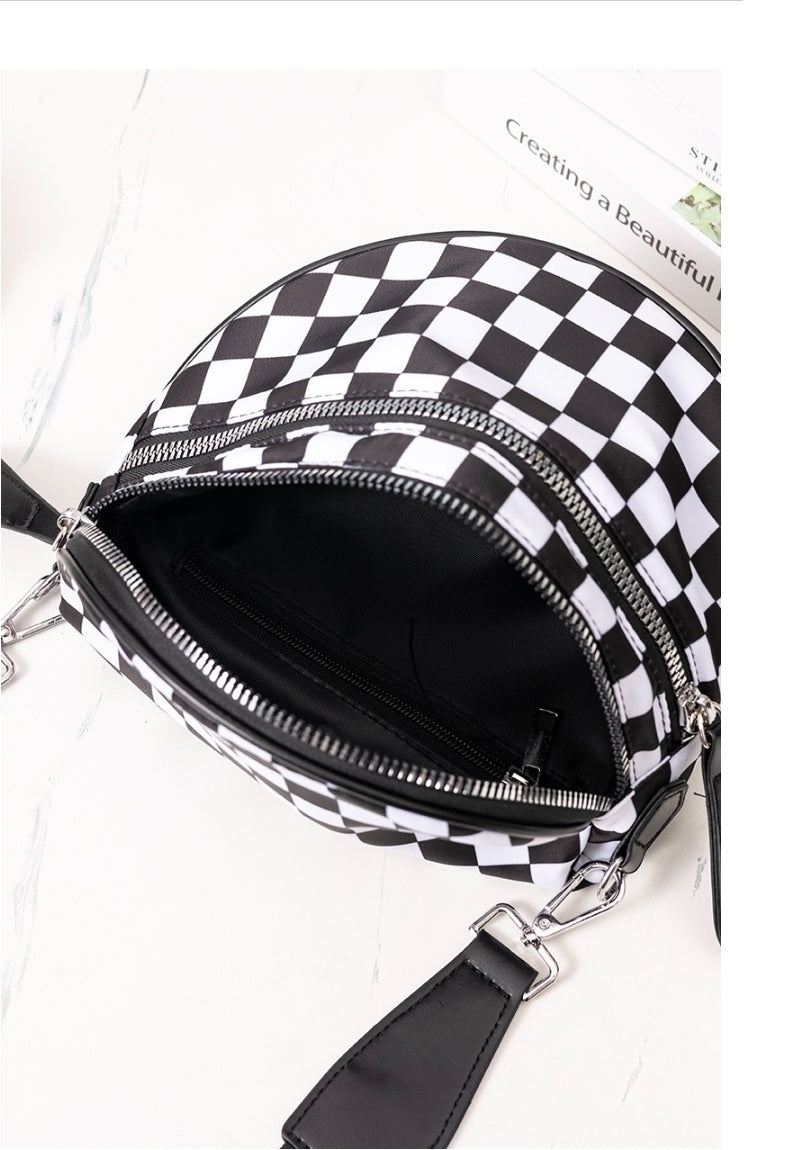 Black Checkered Bum Bag