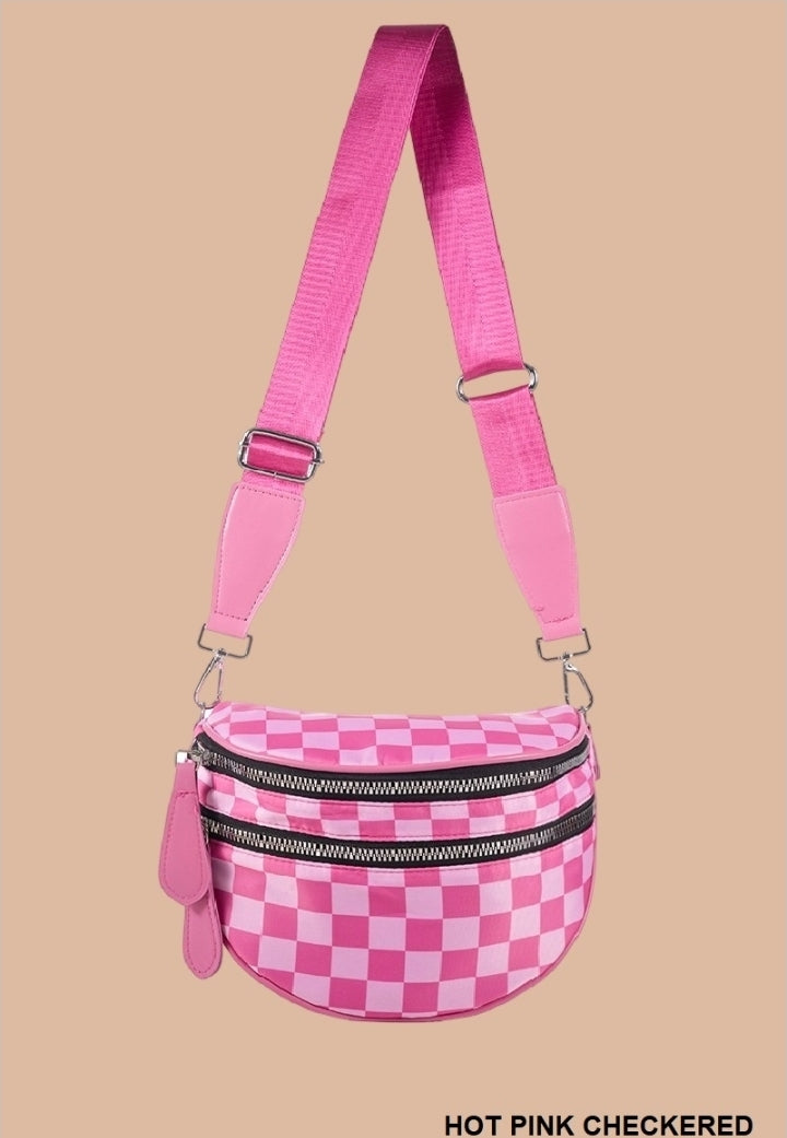 Pink Checkered Bum Bag
