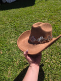 Cross Banded Microsuede Cowboy Hat