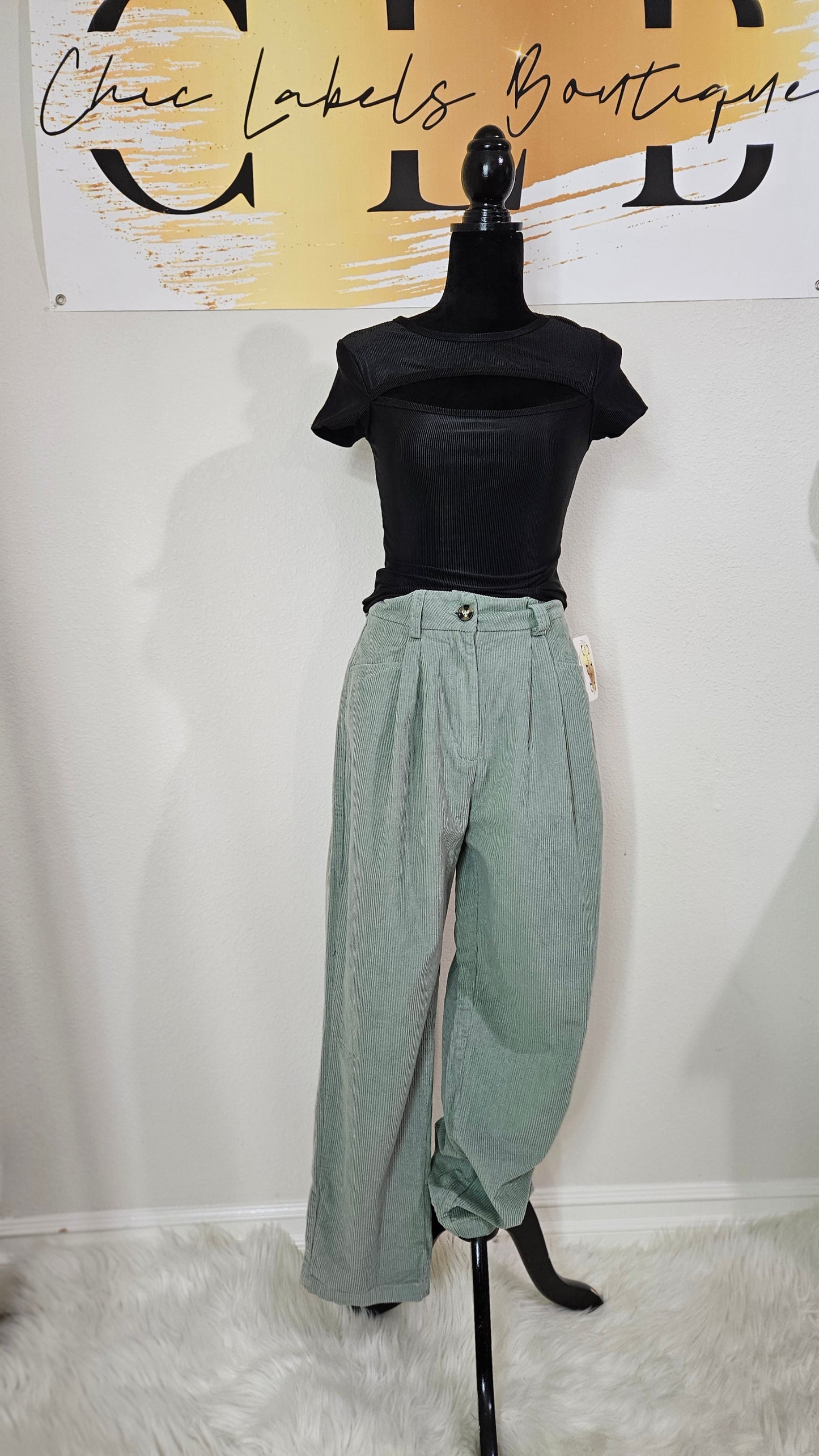 Corduroy Straight Leg Pants