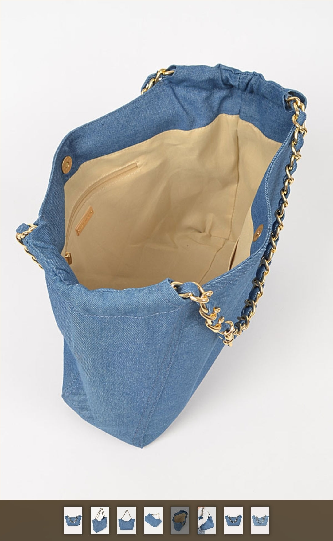 The Classic Denim Chain Tote Bag