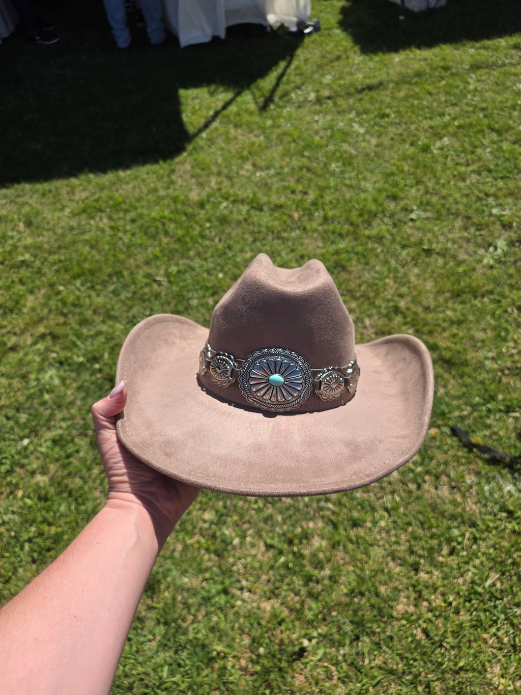 Concho Link Banded Microsuede Cowboy Hat