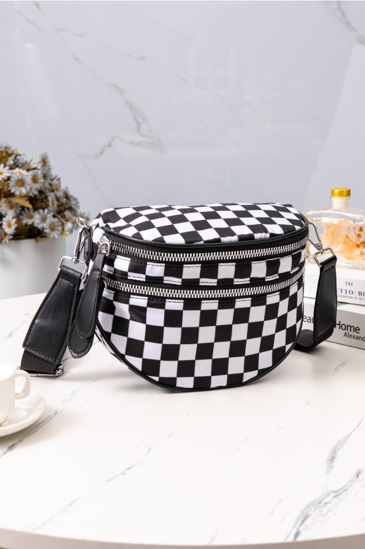 Black Checkered Bum Bag