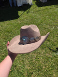 Concho Link Banded Microsuede Cowboy Hat