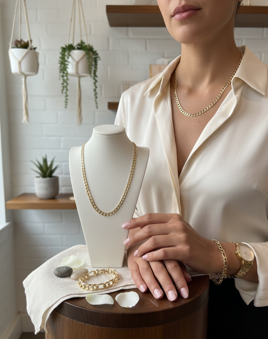 Box Curb Gold Necklace