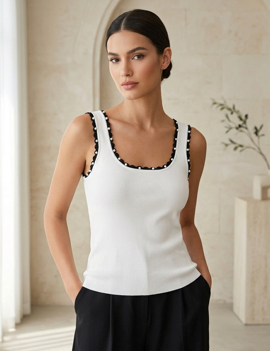 Juliette Pearl Scallop Top