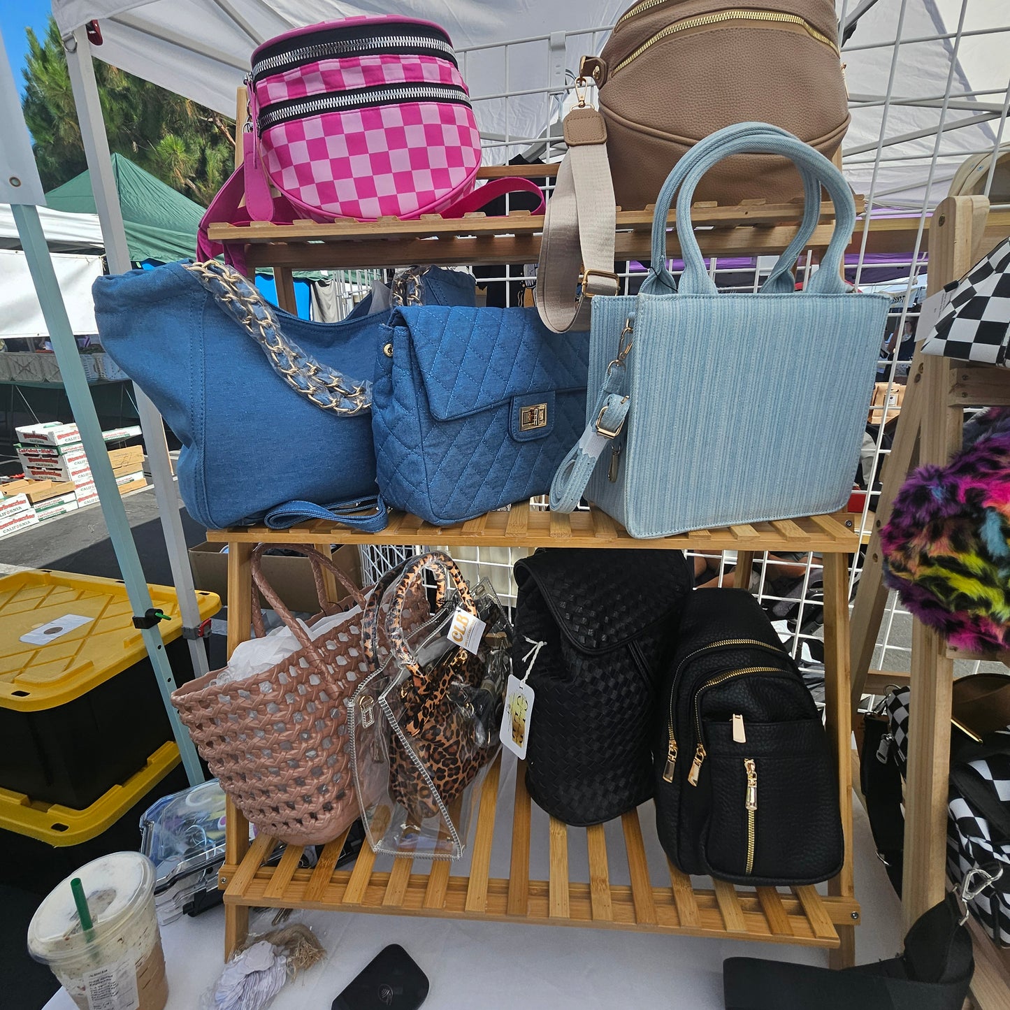 Denim Quilted Backpack