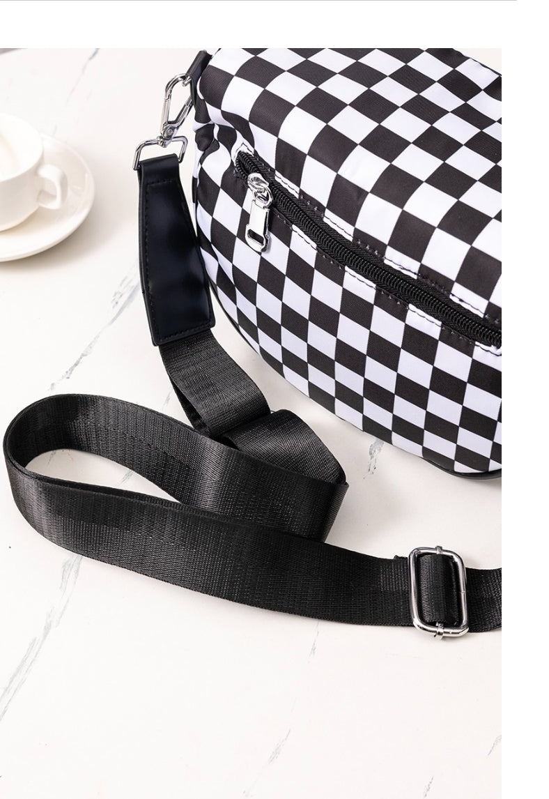 Black Checkered Bum Bag