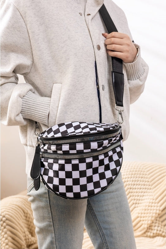 Black Checkered Bum Bag