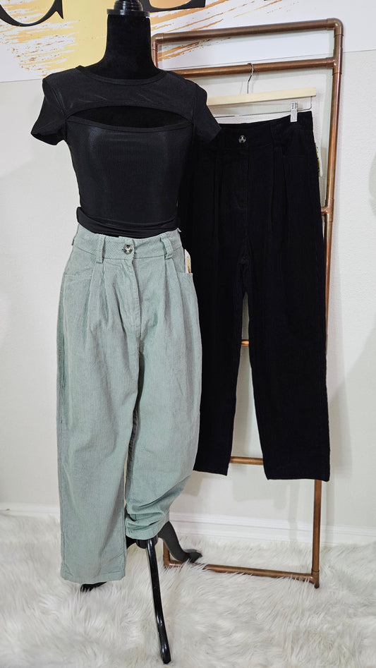 Corduroy Straight Leg Pants