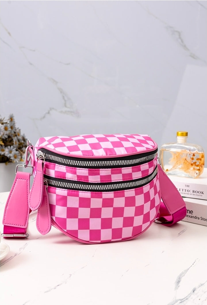 Pink Checkered Bum Bag
