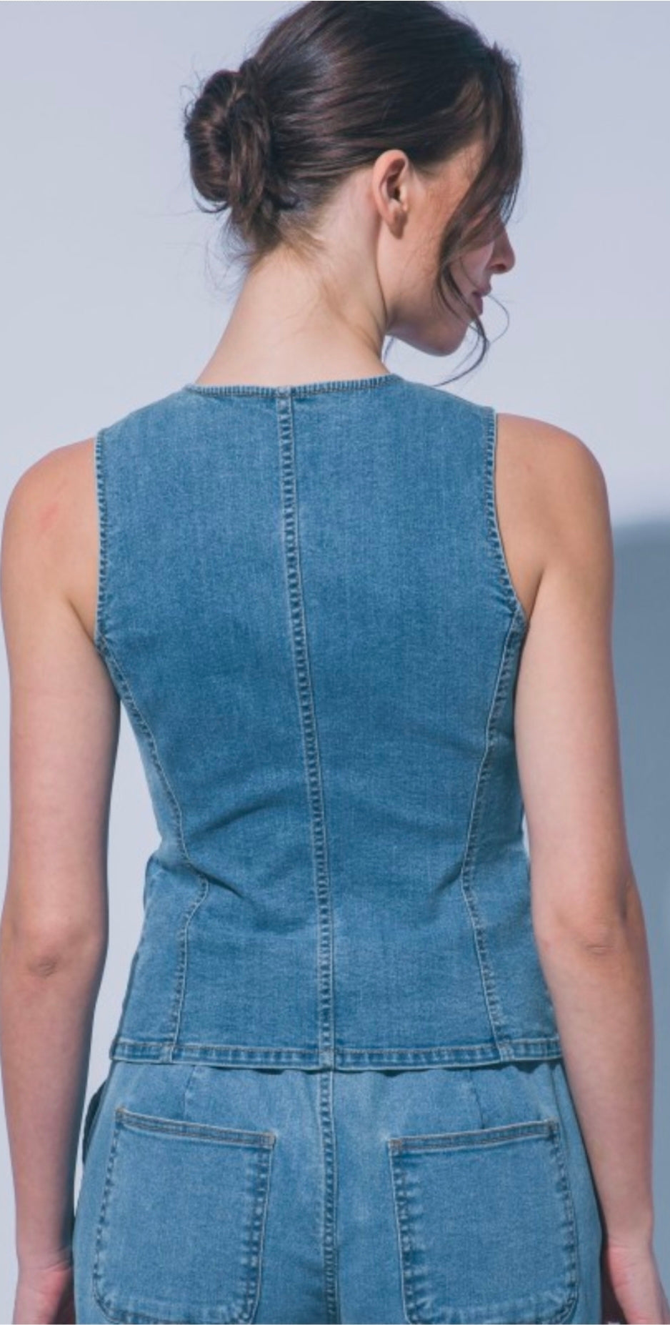 Denim Button down Vest