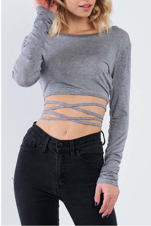 Waist Tie Crop Top