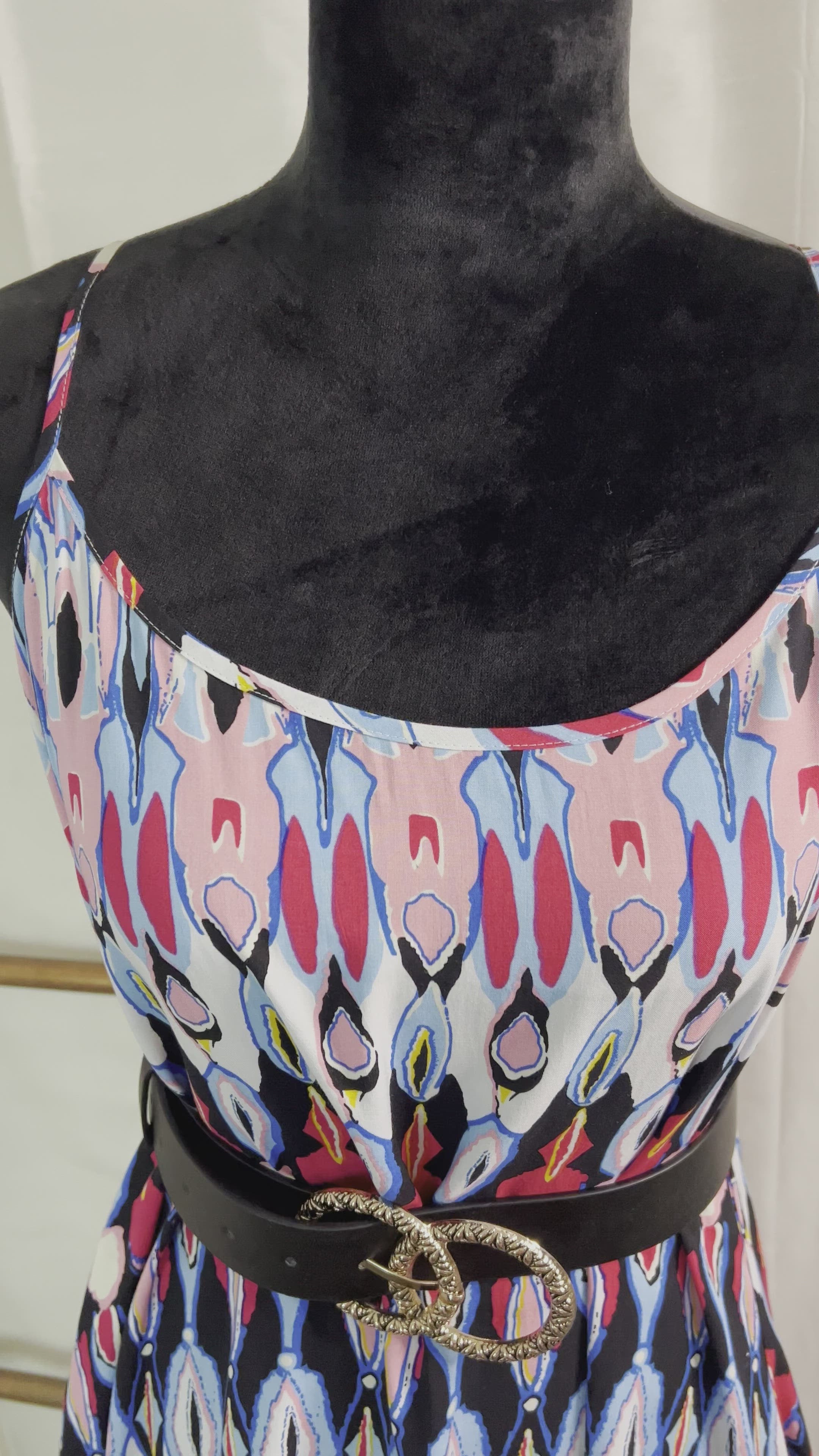 Abstract Spaghetti Dress