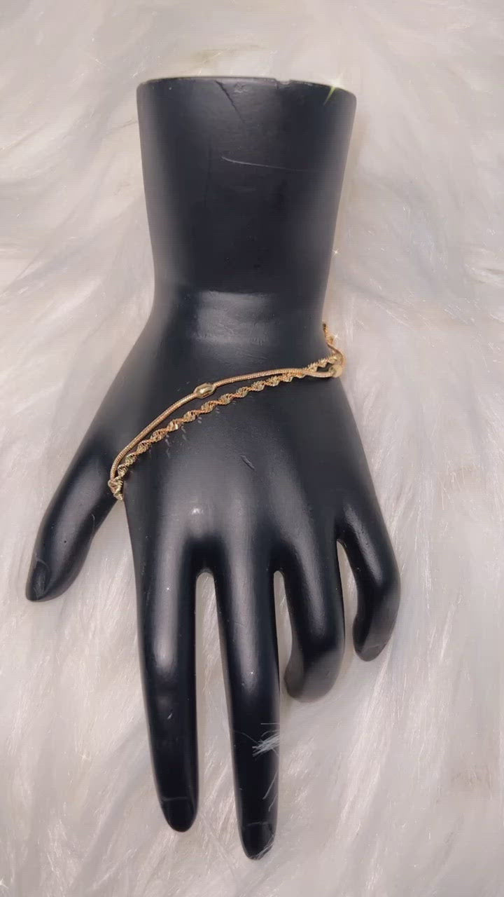 Gold Double Chain Anklet