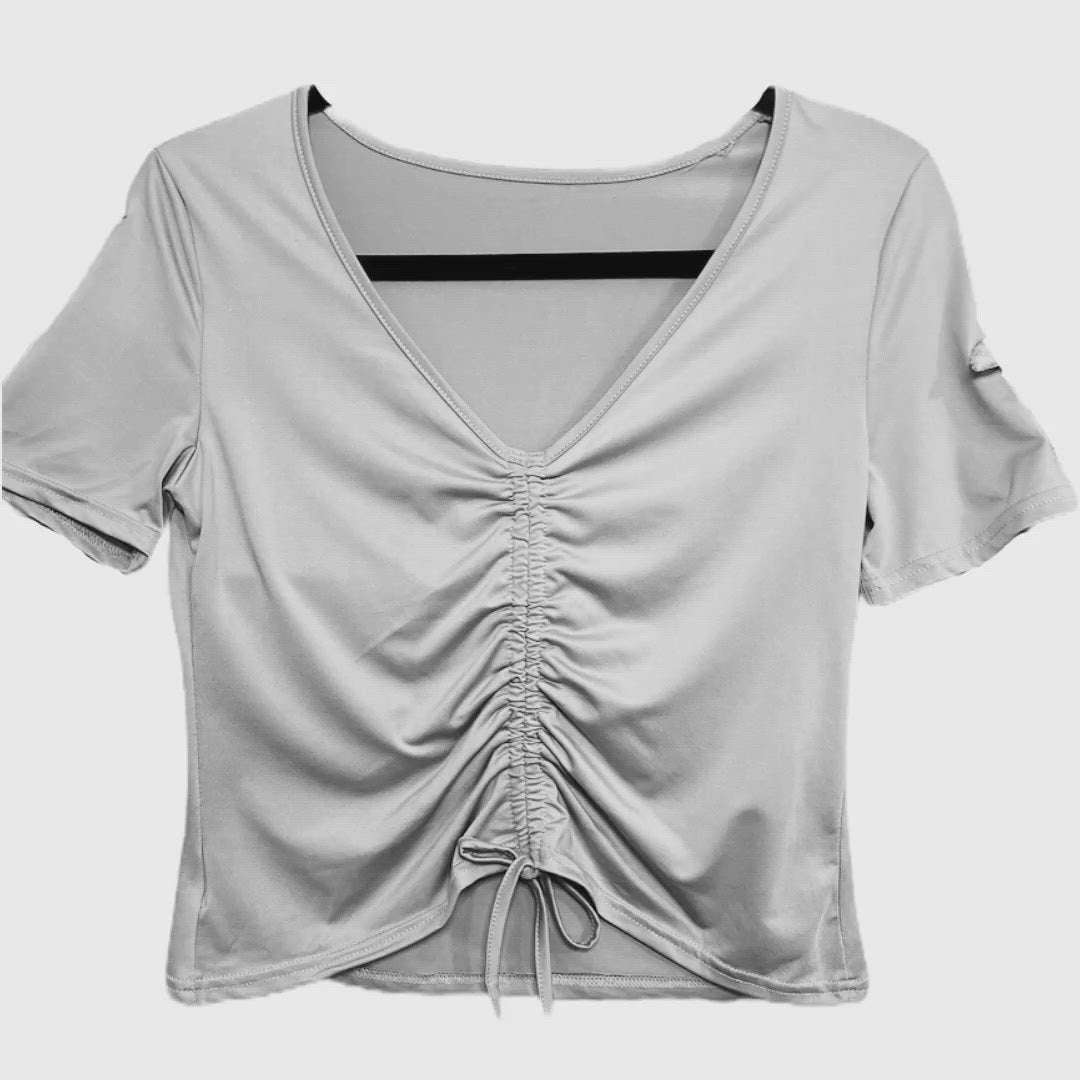Grey Ruched Crop Top