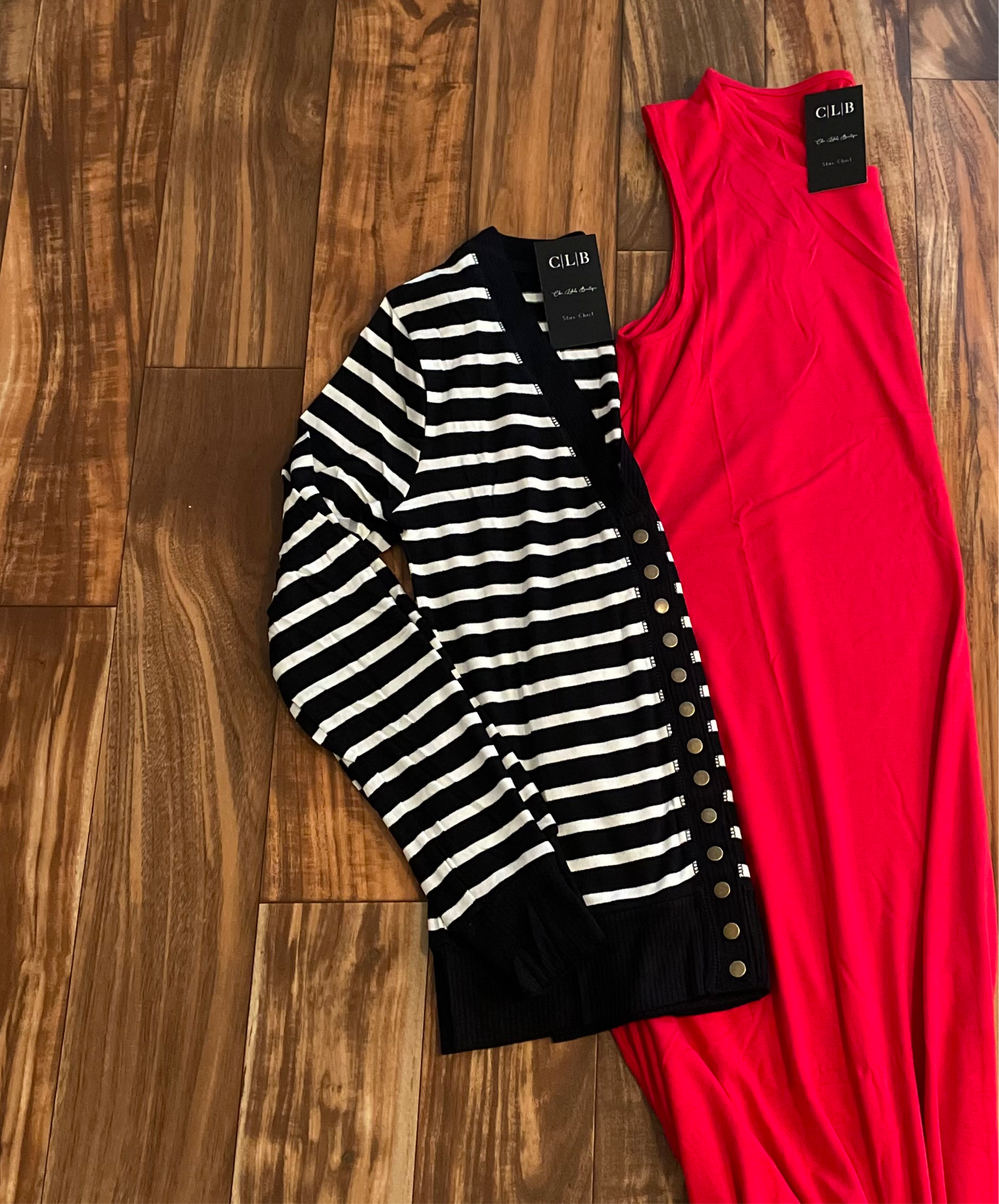 Black Striped Cardigan