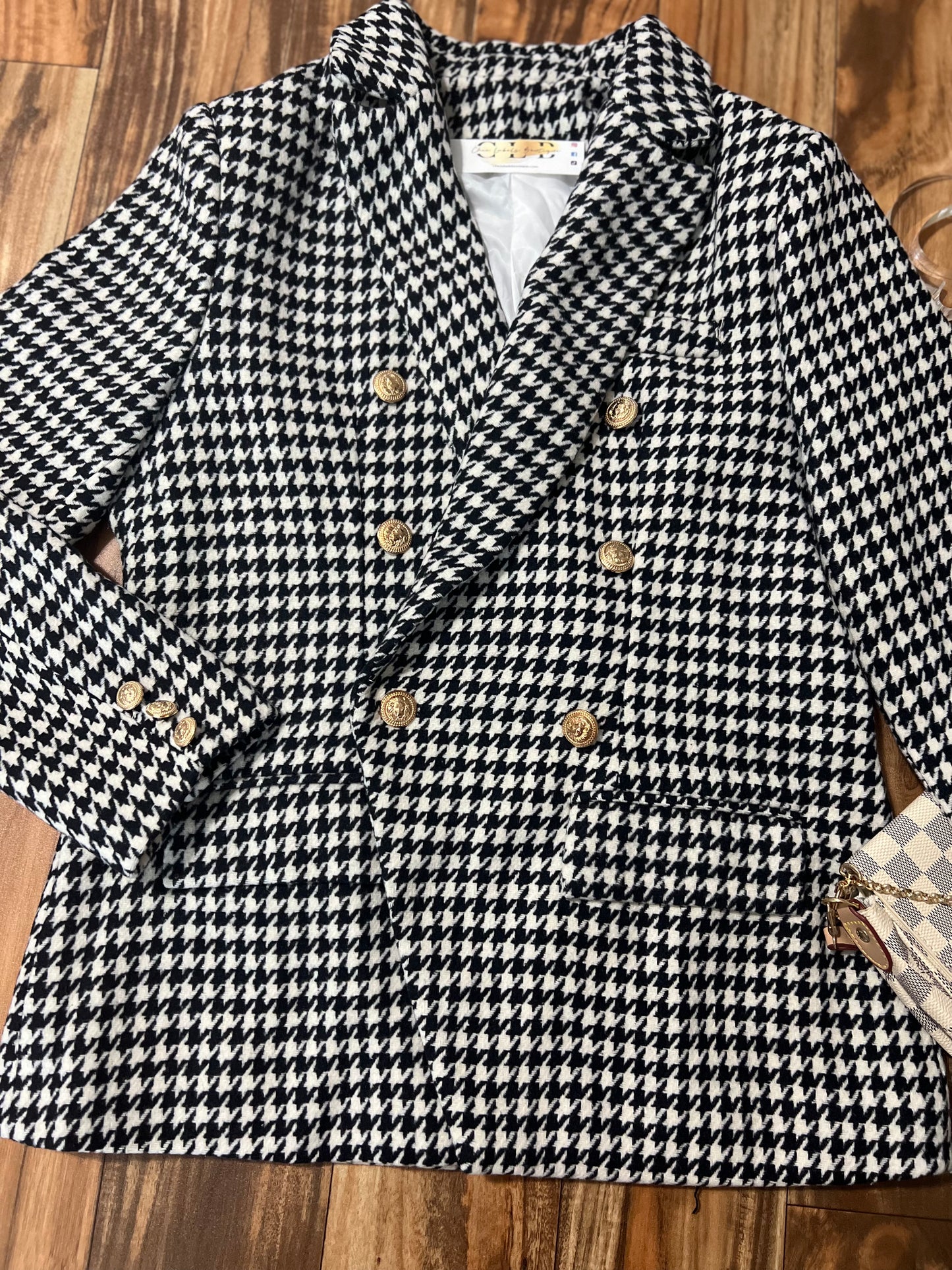 Houndstooth Tweed Blazer