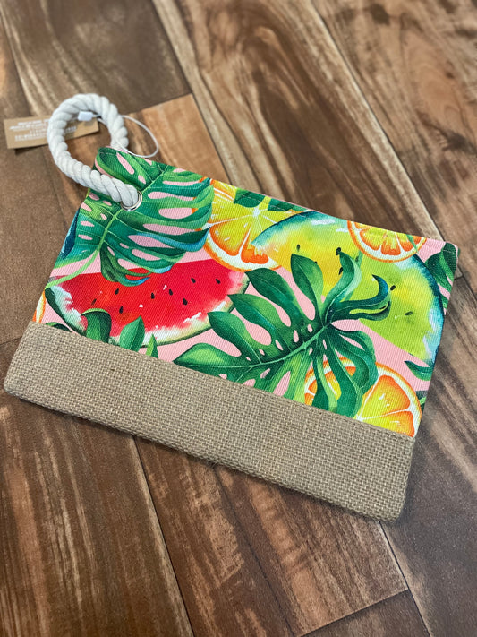 Watermelon Tropical Wristlet