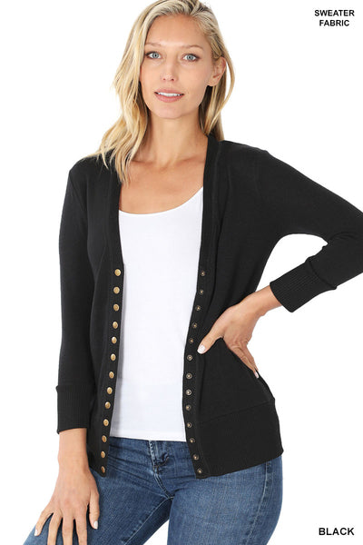 Black Cardigan 3/4 Sleeve