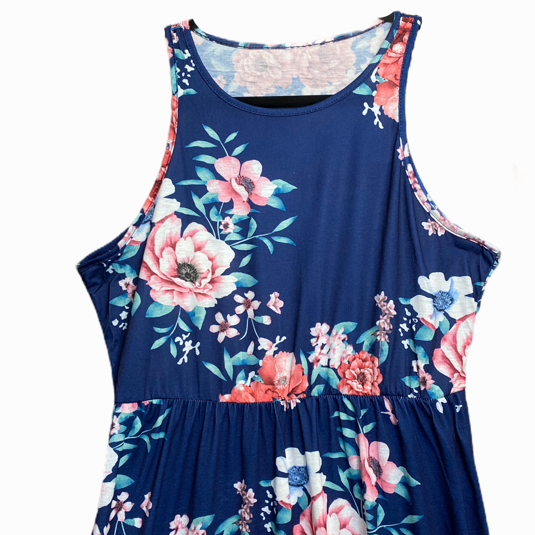 Blue Rose Maxi Dress