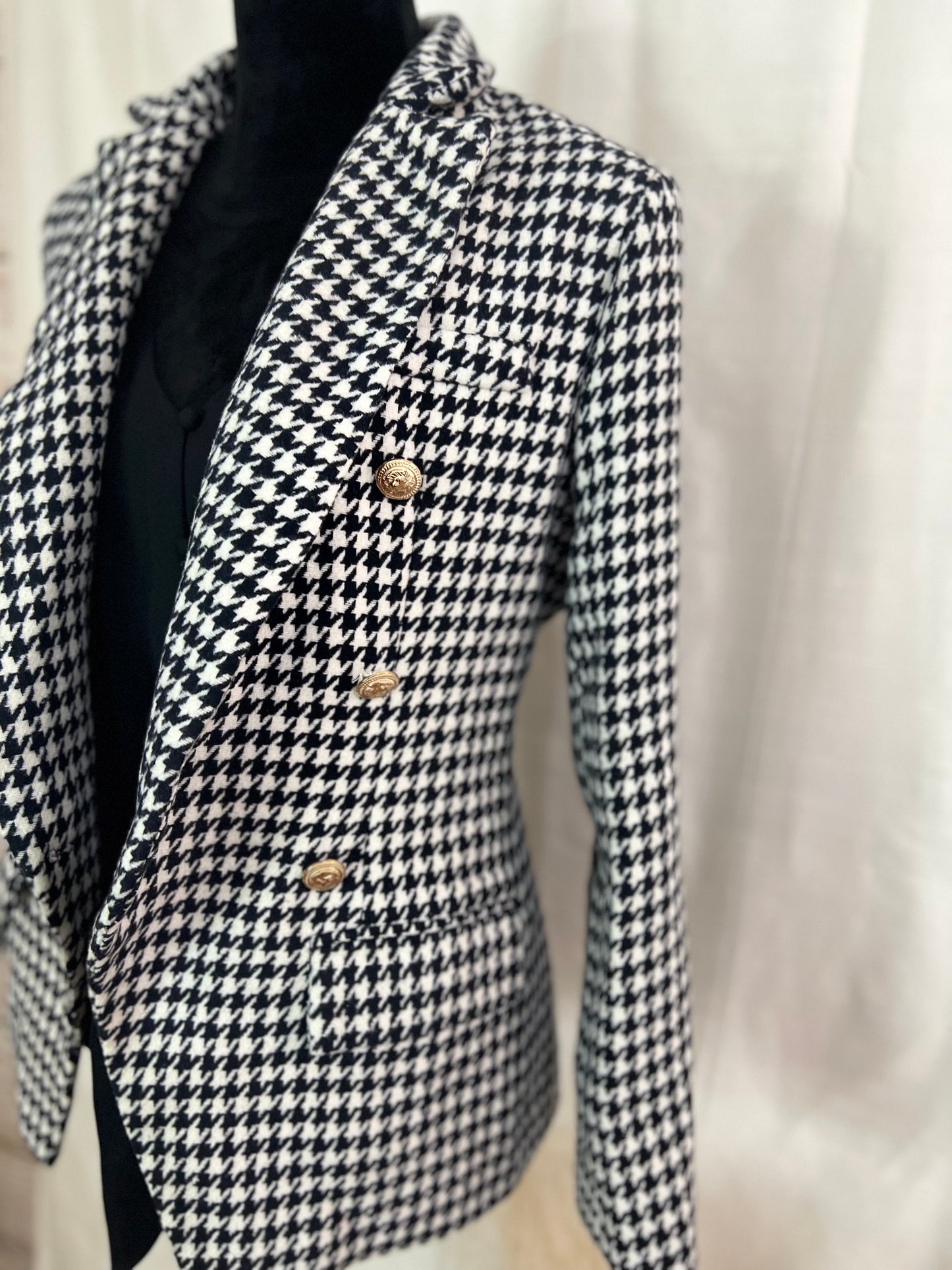 Houndstooth Tweed Blazer