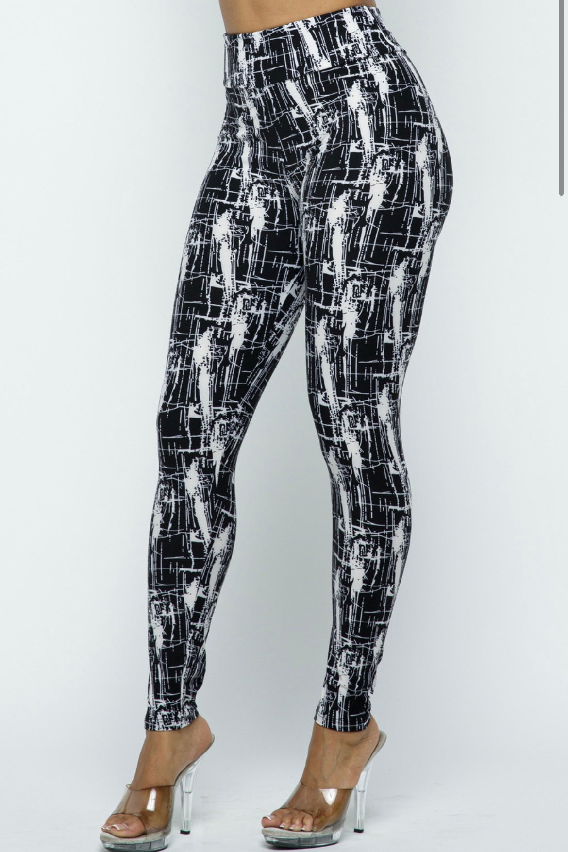 Abstract High Waist Leggings