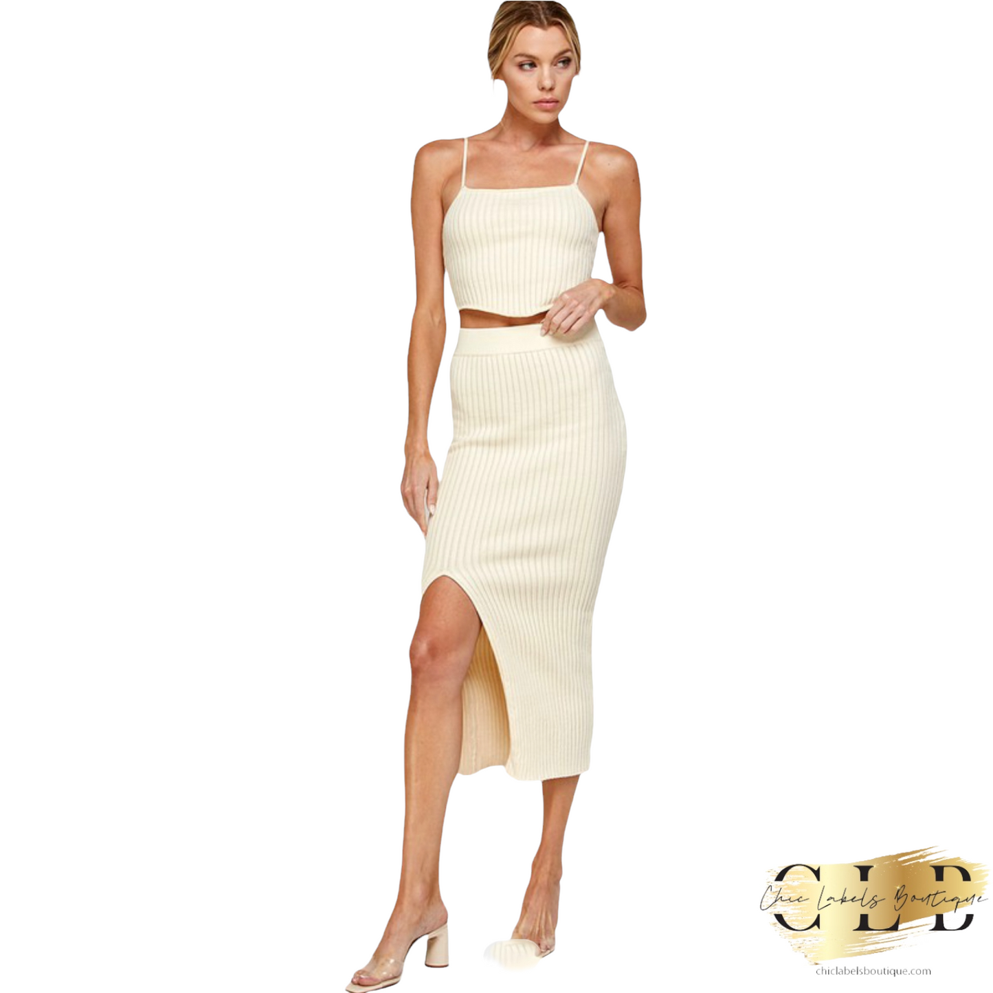 Luxe High Ribbed MIDI Skirt