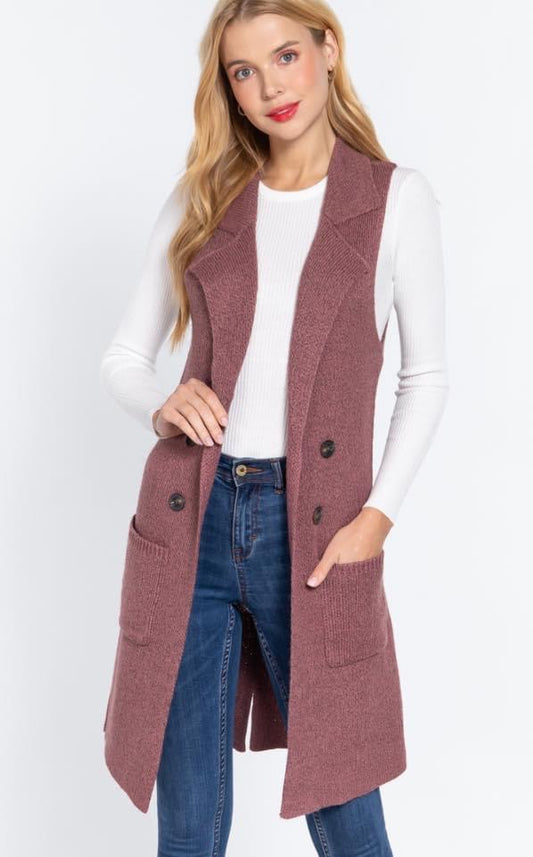 Falling for You Vest Rose