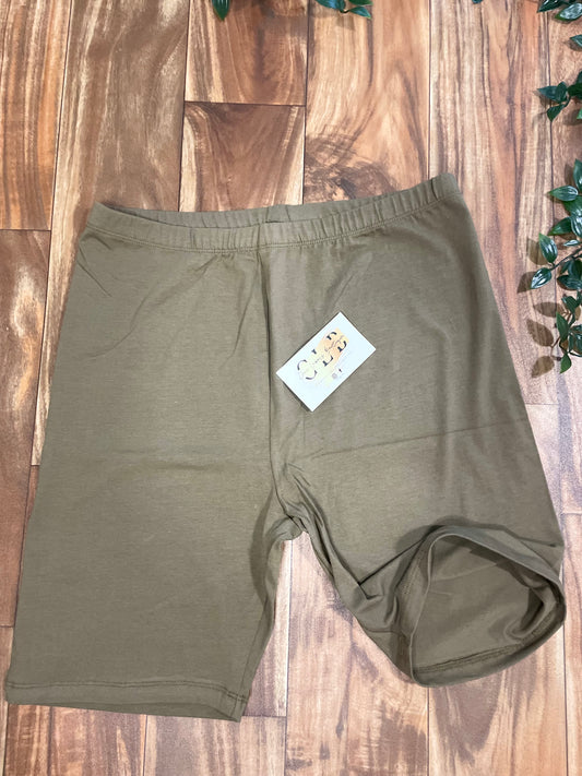 Olive Green Biker Shorts